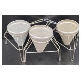 (3) Sieve Cone Strainers w/ Stands / Canning Cones