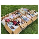 75 Collector Dolls & Stands in 10 Boxes