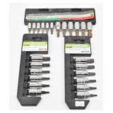 (3) Hex & Torx Bit Socket Sets (SAE, Metric)