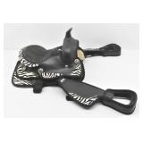 Zebra Print Small Western Saddle