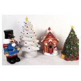 Christmas Cookie Jars &  Lighted Ceramic Tree new