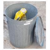 Galvanized Metal 26" T Lidded Can w/ Contents