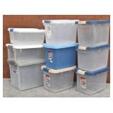 (9) Medium Size Storage Containers / Totes w/ Lids