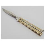 Butterfly Knife Engraved Handles SS Japan