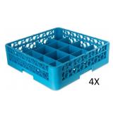 4 Carlisle OptiCleanï¿½ Glass Rack w/16 Compartment