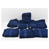 New Utica Navy (6) Bath Towels (2) Bath Sheets