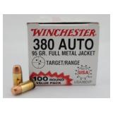 (100rd) 380 Auto 95gr FMJ Ammo