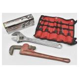 18" Pipe Wrench & Adjustable Wrench...