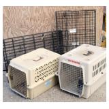(2) Pet Carriers / Kennels & 2-Metal Crates