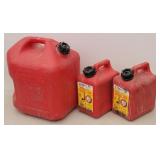 3 Gas Cans (2 one Gallon & 3 Gallon)