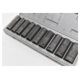 (10pc) Deep SAE Impact Sockets 7/16-1" w/ Case