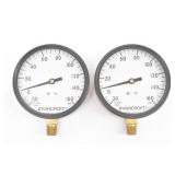 (2) Ashcroft Brass Gauges 35 1000 1/4 NPT