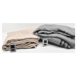 (2) Sealy Electric Heated Blankets - Beige/Gray
