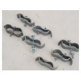 (7) Chain Link Clamps 4" Wide