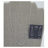Sterling Silver Chain Necklace + Teardrop Earrings