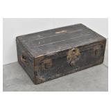 Antique Flat-Top Steamer Trunk