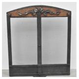 Iron Fireplace Screen w/Leaf Accent