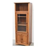 Craftsman Style Oak Glass Front Left Door Cabinet