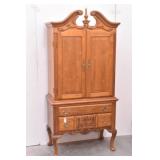 French Louis Style Carved Oak Armoir Cabinet