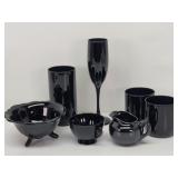 Various Amethyst Pieces: Footed Bowl, Creamer...