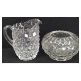 American Fostoria 6.5"Tall  Pitcher & Rose Bowl