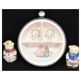 Excello  Divided Baby Dish, Smiling Pigs Salt ...