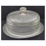 Hazel-Atlas "Beehive" Pattern Domed Cake Plate