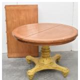 Round Pedestal Dining Table w/ Yellow ...