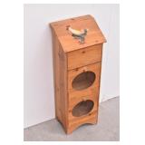 Wooden Rooster Potato / Onion Storage Bin