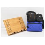 New Book Stand, Camera Cases, Sm Cooler Bag