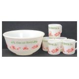 Hazel-Atlas "Tom and Jerry" Punch Bowl Set