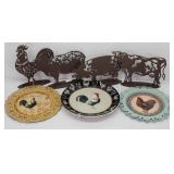 Farm Animals Decor: Roosters, Cow, Sheep, Pig