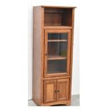 Craftsman Style Oak Glass Front Right Door Cabinet