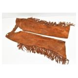 Suede Leather Fringed Zippered  Cowboy Chaps