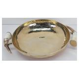 Large Hammered Alpaca Silver Bone Handle Bowl