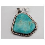 Large J Piaso Jr Sterling & Turquois Pendant