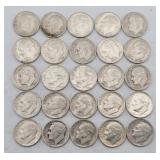 (25) 1946-1964 Roosevelt 90% Silver Dimes