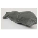 Canadian Inuit Carved Soapstone Walrus - SIGNED