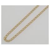 14K Gold Italy Double Interlock Chain Necklace
