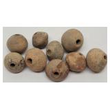 (9) Ancient Pre-Columbian Spindle Whorl Beads