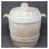 FRANKOMA Western Blue Barrel Cookie Jar