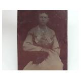Antique Civil War Era Tin Type Photograph of Lady