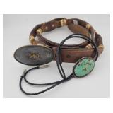 B-K Silversmiths Hand Engraved Buckle & Leather...