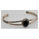 Sterling & Onyx Cuff Bracelet