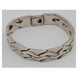 .925 Sterling Zig Zag Link Heavy Bracelet