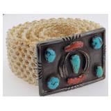 Old Pawn Native American Turquoise, Coral, & ...