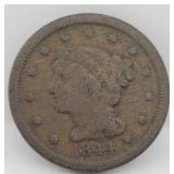 1844 Braided Hair Large Cent