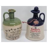 (2) Vintage Whiskey Pottery Decanters