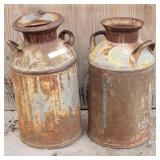 (2) Antique / Rustic Milk Cans
