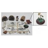 Crystal Opal Miner Figurine, Carved Penguin, Rocks